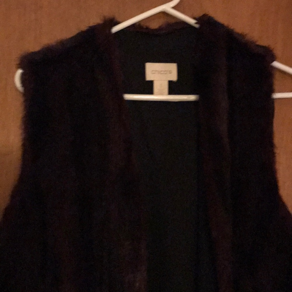 Faux fur vest.
